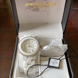 White ceramic Akribos watch